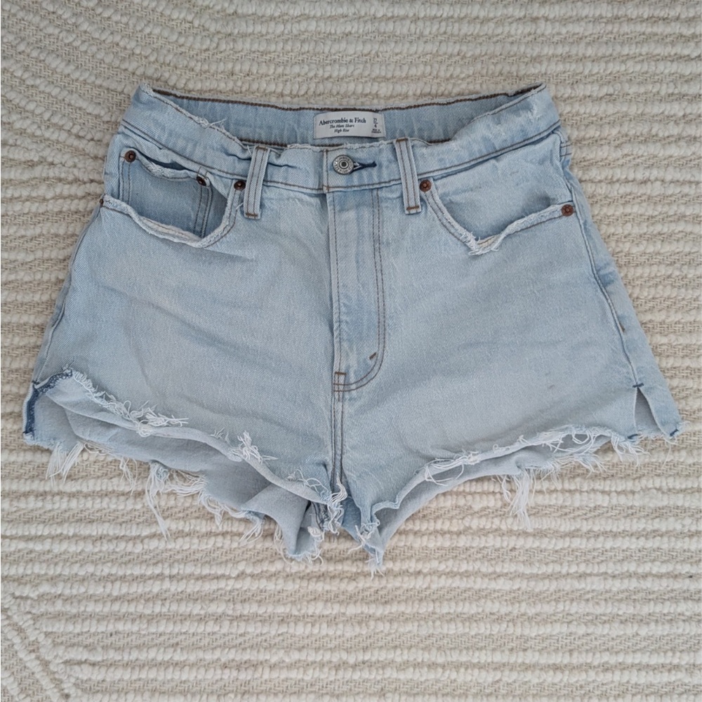 Abercrombie & Fitch Blue Jean Shorts Distressed Cut-Off